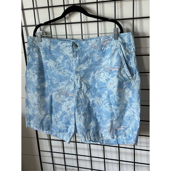 Columbia Washed Out Casual Printed Shorts Men's 40 8" Inseam Blue Tropical Beach - Picture 4 of 12